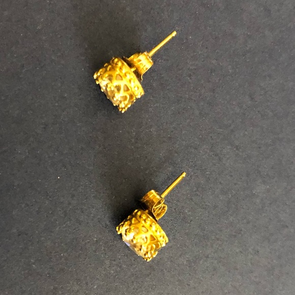 Juicy Couture Jewelry - White/crystal juicy couture gold stud earrings